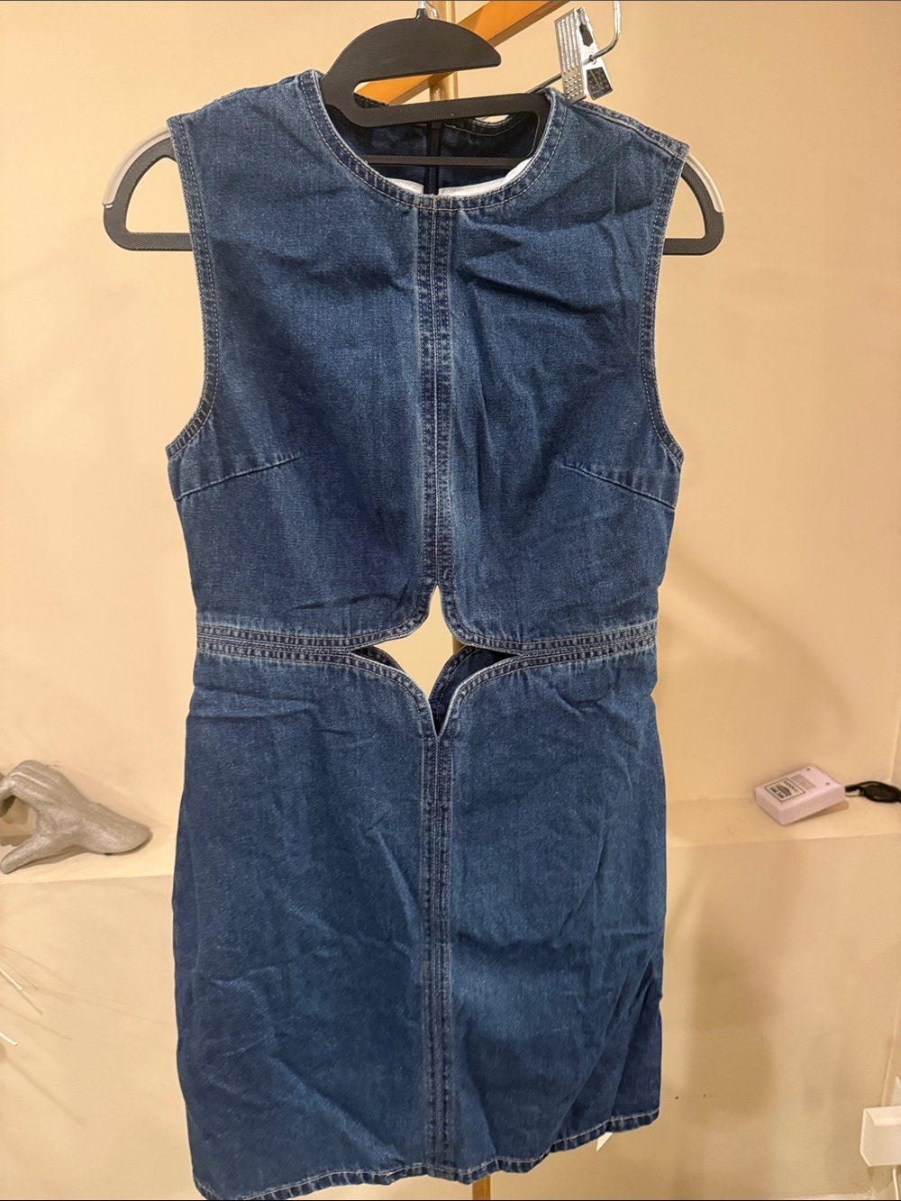 Commense Dark Blue Denim Cutout Mini Dress - Picture 5 of 6